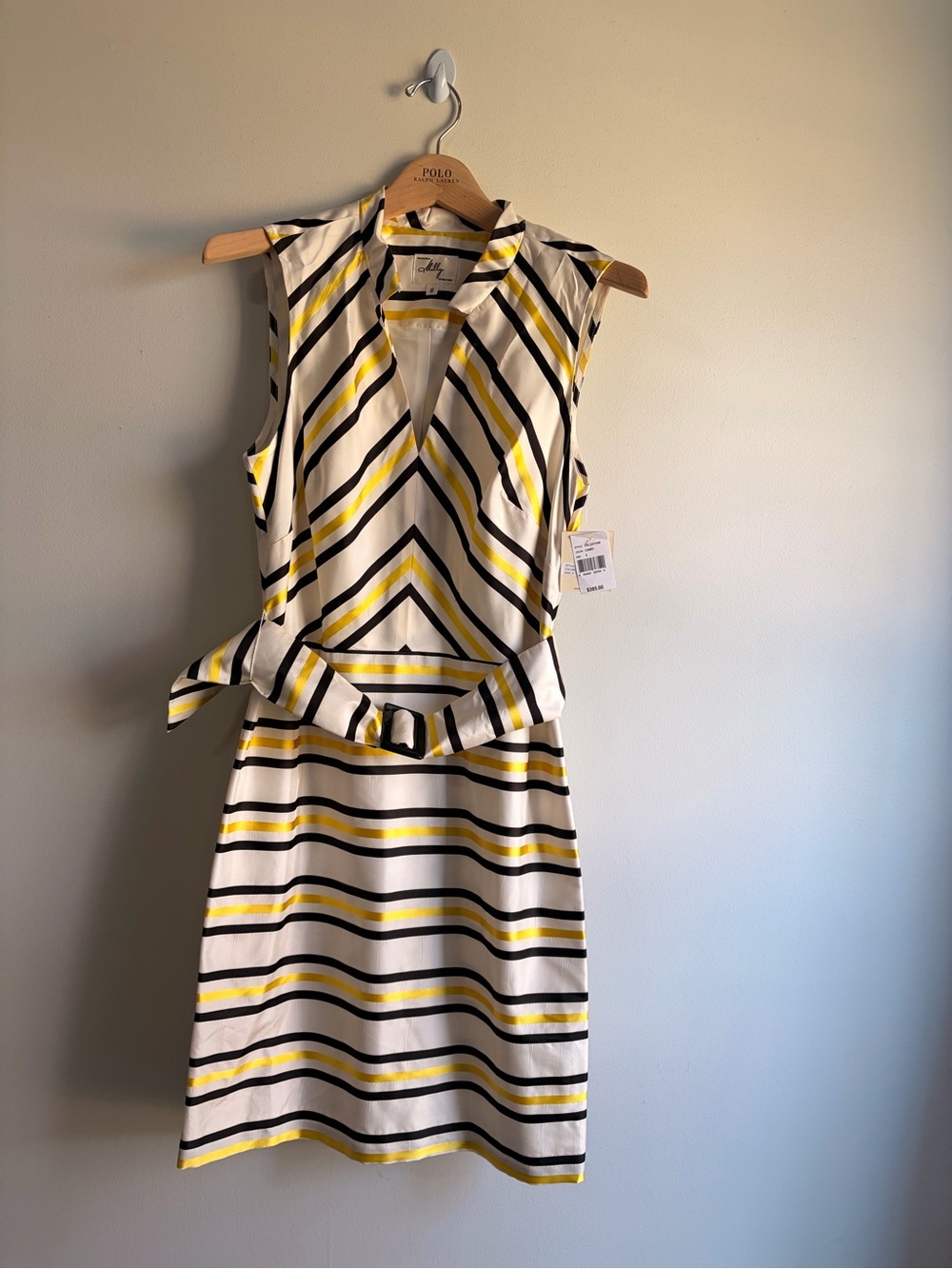 Milly Black, Yellow & White Striped Dress